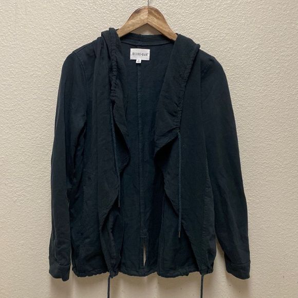 Olive + Oak Open Front Hooded Jacket Small - Picture 1 of 6